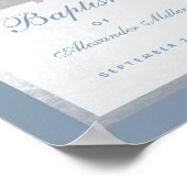 Boy Baptism Silver Arch Dusty Blue Welcome Sign Poster (Hoek)