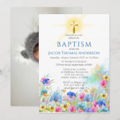 Boy Baptism Uitnodiging (Voorkant / Achterkant)