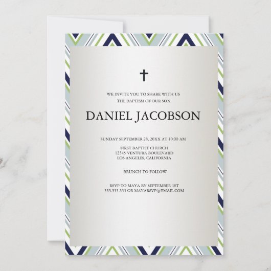 Boy Baptism Uitnodiging (Achterkant)