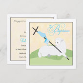Boy Baptism Uitnodiging - Litte Lamb (Voorkant / Achterkant)