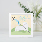 Boy Baptism Uitnodiging - Litte Lamb (Staand voorkant)