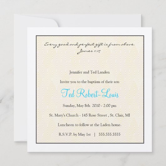 Boy Baptism Uitnodiging - Litte Lamb (Achterkant)