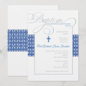 Boy Baptism Uitnodiging  | marine (Voorkant / Achterkant)