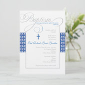Boy Baptism Uitnodiging  | marine (Staand voorkant)