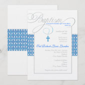 Boy Baptism Uitnodiging | Royal Blue (Voorkant / Achterkant)