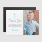 Boy Baptism Verjaardagsfoto Bedankt Magnet Kaart (Voorkant / Achterkant)
