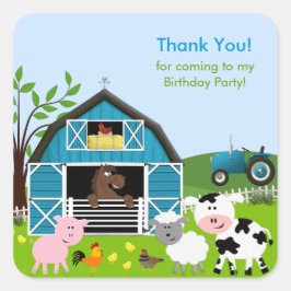 Boy Barnyard Boerderij Dieren Verjaardag Sticker
