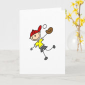 Boy Baseball Player Kaart (Gele Bloem)