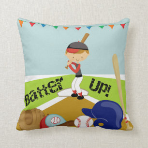 Boy Batter omhoog Baseball Pillow Kussen