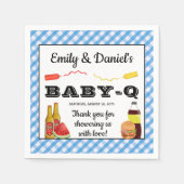 Boy BBQ Baby-q Baby shower Papieren servetten (Voorkant)