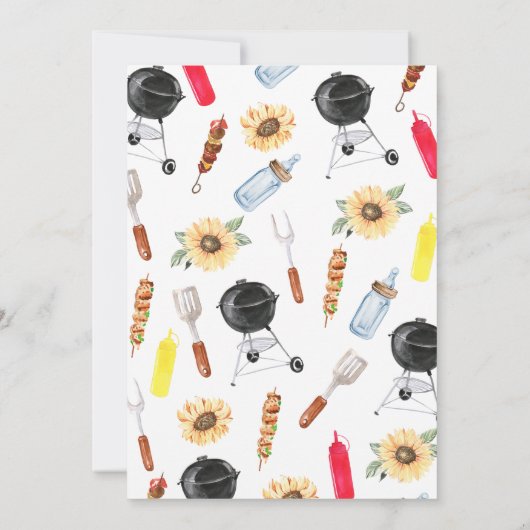 Boy BBQ Baby shower Kaart (Achterkant)