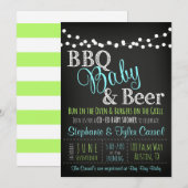 Boy BBQ Bier en Baby shower Uitnodiging (Voorkant / Achterkant)