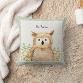 Boy Be Wise Owl Waterverf Woodland Kussen (Deken)