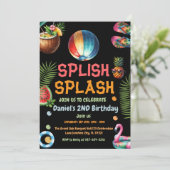 Boy Beach Ball Pool Party Uitnodiging Verjaardag (Staand voorkant)