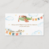 Boy Bear Airplane Sky Diaper Raffle Baby Shower  Informatiekaartje (Voorkant)