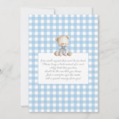 Boy Bear Clothesline Baby Shower invitation Kaart (Achterkant)