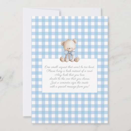 Boy Bear Clothesline Baby Shower invitation Kaart (Achterkant)