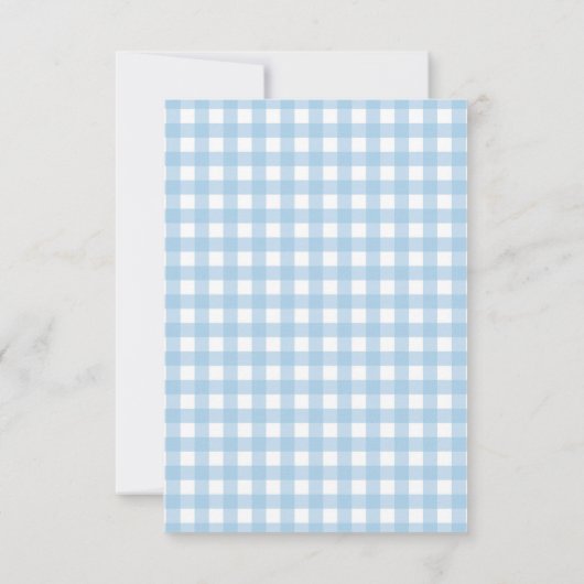 Boy Bear Gingham Bedankkaart (Achterkant)