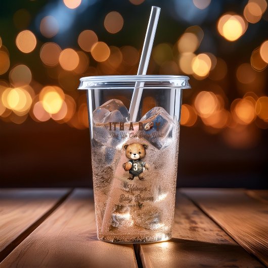 Boy Bearly Wait Amerikaans Football Baby shower Acryl Drinkbeker