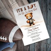 Boy Bearly Wait Amerikaans Football Baby shower Acryl Uitnodigingen