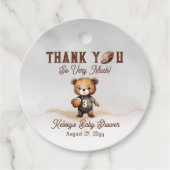 Boy Bearly Wait Amerikaans Football Baby shower Bedankjes Labels (Voorkant)