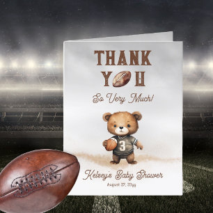 Boy Bearly Wait Amerikaans Football Baby shower Bedankkaart