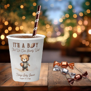 Boy Bearly Wait Amerikaans Football Baby shower Papieren Bekers