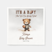 Boy Bearly Wait Amerikaans Football Baby shower Servet (Voorkant)