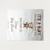 Boy Bearly Wait Amerikaans Football Baby shower Wandkleed (Voorkant (horizontaal))