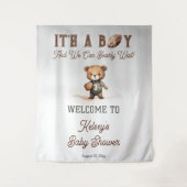 Boy Bearly Wait Amerikaans Football Baby shower Wandkleed (Voorkant)