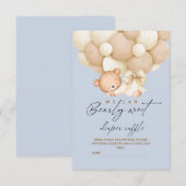 Boy Bearly Wait Diaper Raffle Baby Shower    Informatiekaartje (Voorkant / Achterkant)