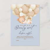 Boy Bearly Wait Diaper Raffle Baby Shower    Informatiekaartje (Voorkant)