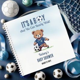 Boy Bearly Wait Voetbal Baby shower Gastboek Notitieboek