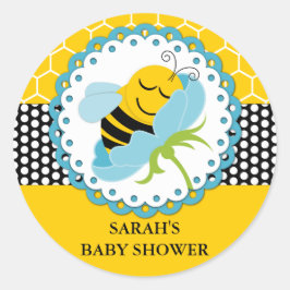 Boy Bee Baby shower gepersonaliseerde Stickers