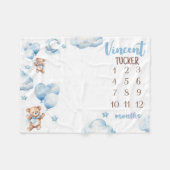 BOY BEER BALLONNEN Mijlpaal Deken, Blue Balloons Fleece Deken (Voorkant (Horizontaal))