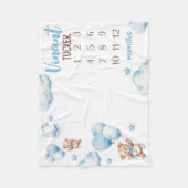 BOY BEER BALLONNEN Mijlpaal Deken, Blue Balloons Fleece Deken (Voorkant)