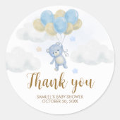 Boy Beer Bearly Wait Baby shower Ronde Sticker (Voorkant)