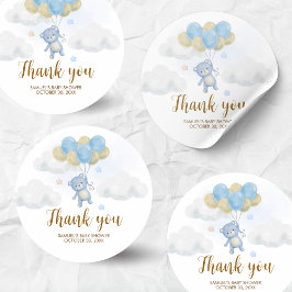 Boy Beer Bearly Wait Baby shower Ronde Sticker