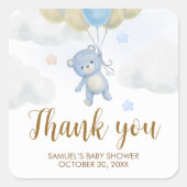 Boy Beer Bearly Wait Baby shower Vierkante Sticker (Voorkant)