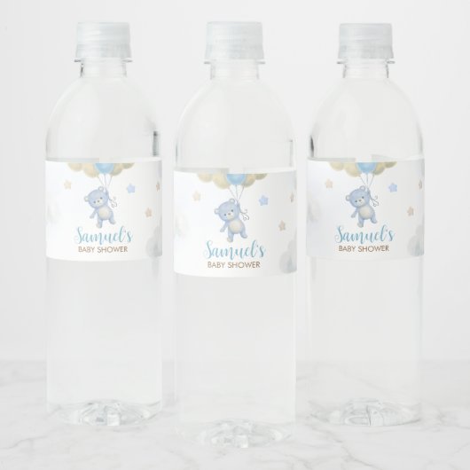 Boy Beer Bearly Wait Baby shower Waterfles Etiket (Flessen)