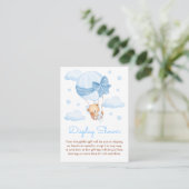 Boy Beer Blue Balloon Baby Display Shower Informatiekaartje (Staand voorkant)