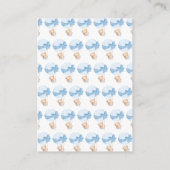 Boy Beer Blue Balloon Baby Display Shower Informatiekaartje (Achterkant)