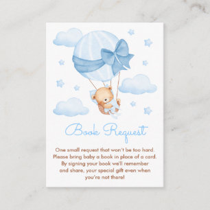 Boy Beer Blue Balloon Baby shower Boek Aanvraag Informatiekaartje