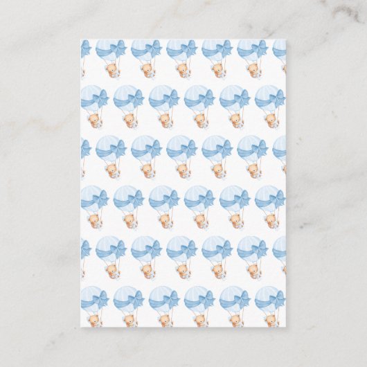 Boy Beer Blue Balloon Baby shower Luier Raffle Informatiekaartje (Achterkant)