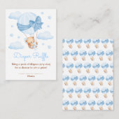 Boy Beer Blue Balloon Baby shower Luier Raffle Informatiekaartje (Voorkant / Achterkant)