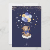 Boy Beer heteluchtballon Navy Gold Sky Baby shower Kaart (Achterkant)