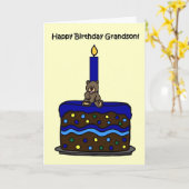 Boy beer op cake kleinzoon Verjaardag Kaart (Gele Bloem)