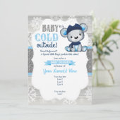 Boy Beer Winteruitnodiging voor Boy Baby shower Kaart (Staand voorkant)