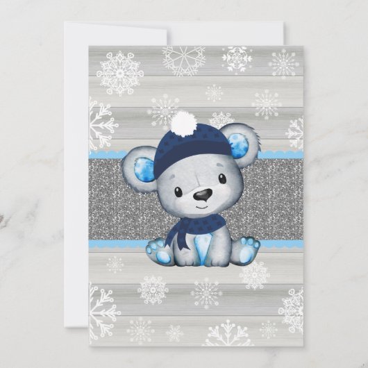 Boy Beer Winteruitnodiging voor Boy Baby shower Kaart (Achterkant)