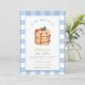 Boy Berries Pannenkoek Baby shower Brunch Kaart (Staand voorkant)